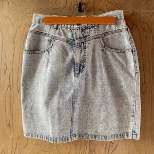 Vintage DEB Acid Wash Denim Skirt (Size W 11/12) 90's